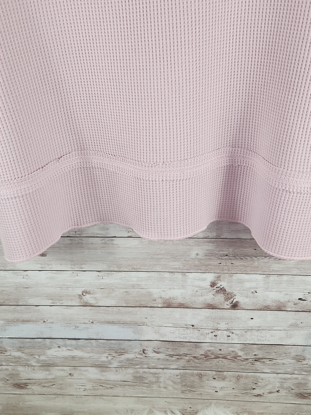 Waffle Knit Short Sleeve Top - Light Pink - Picture 4 of 7